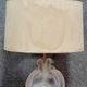 LALIQUE France Ariane 1970': Table lamp in satin-finished pressed molded glass