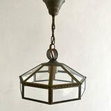 Old brass and glass suspension