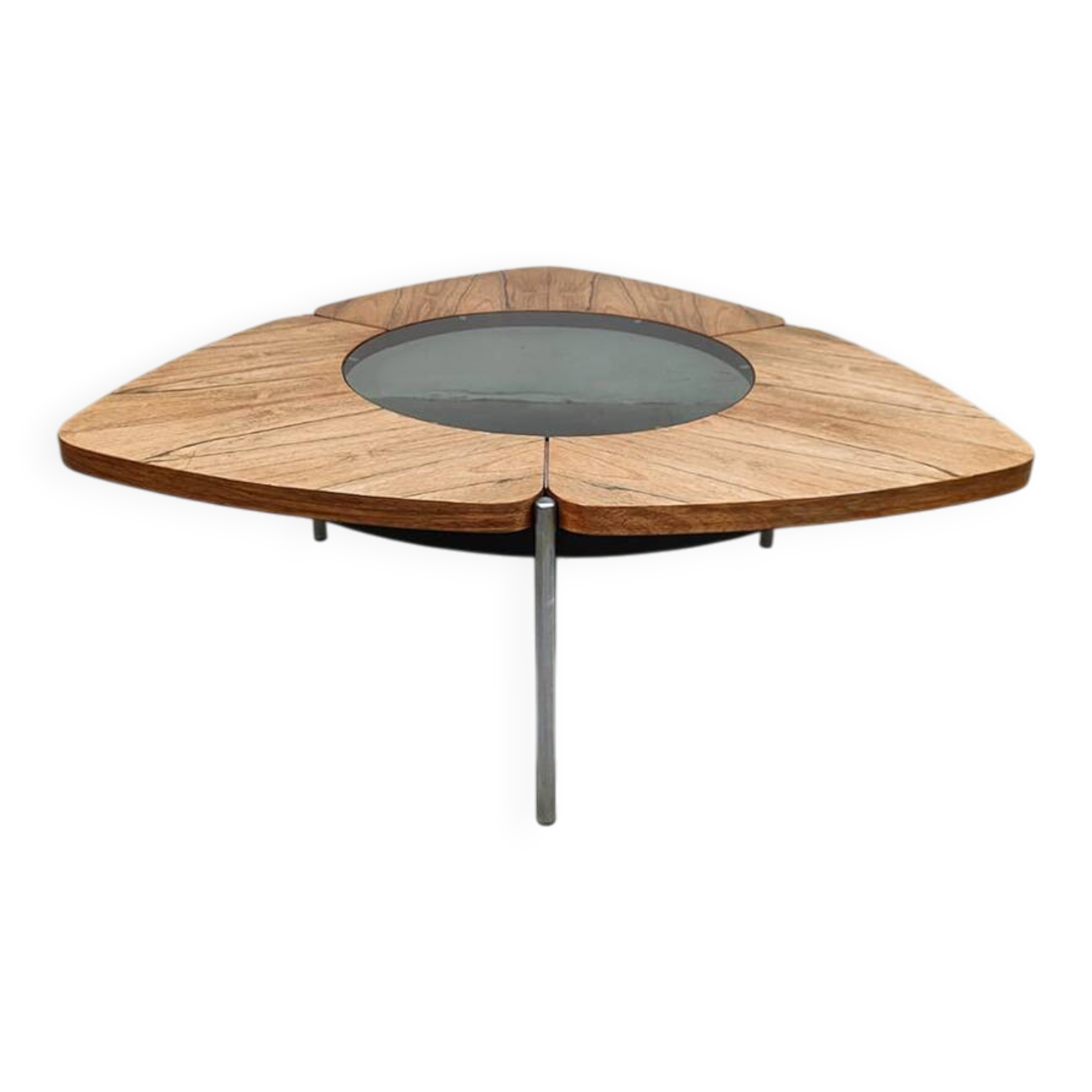 Scandinavian glass and wood coffee table Denmark