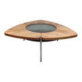 Scandinavian glass and wood coffee table Denmark