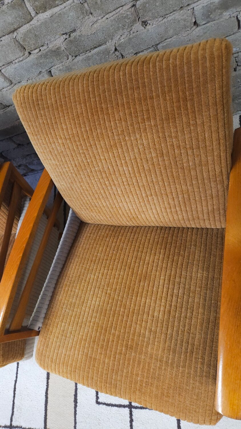 Pair of corduroy armchairs from the 1950s