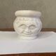 Pot or candle holder in vintage alabaster carved face
