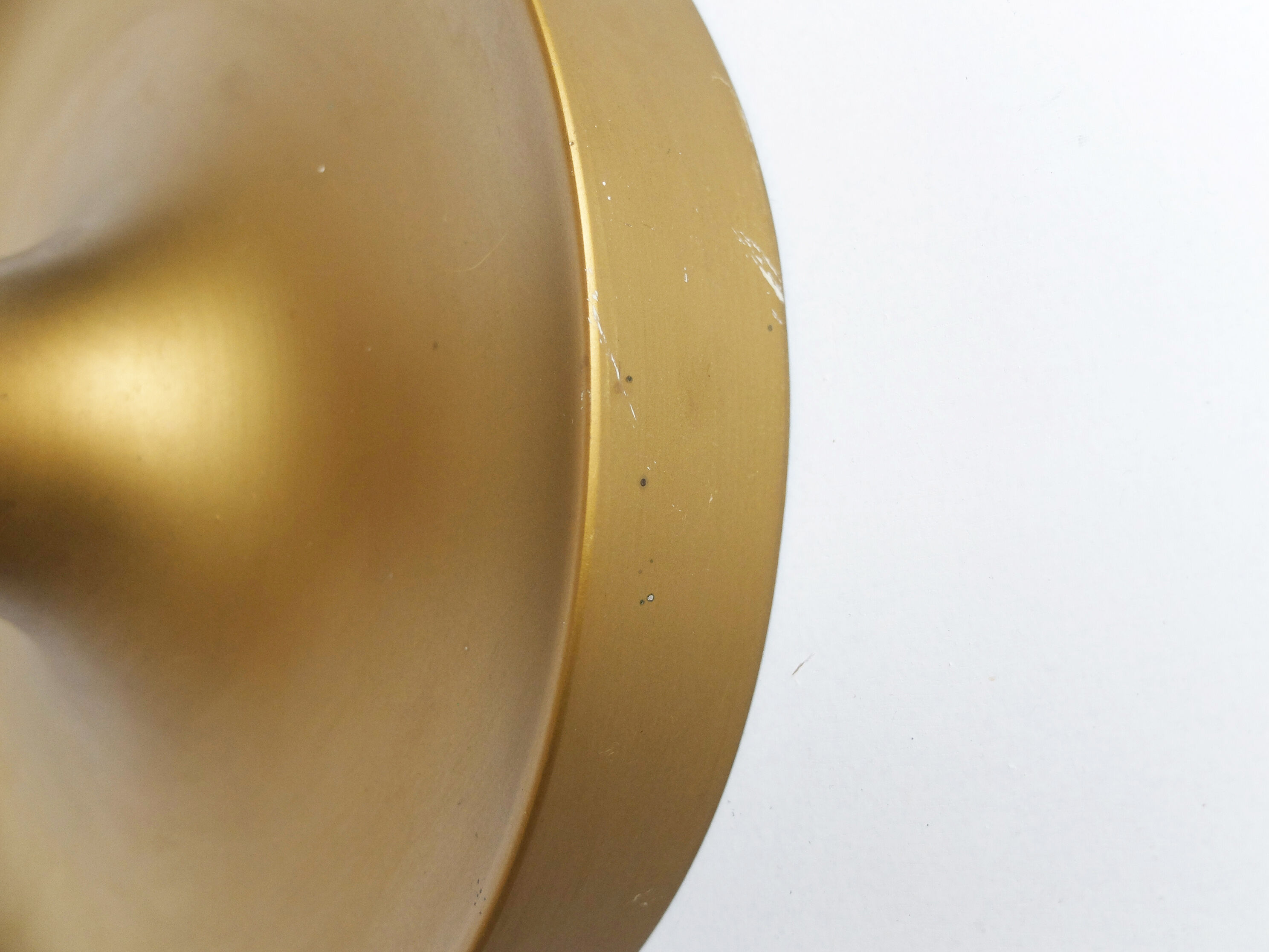 Wall lamp space age golden matte, Flush Light Gold, Germany 1960-70