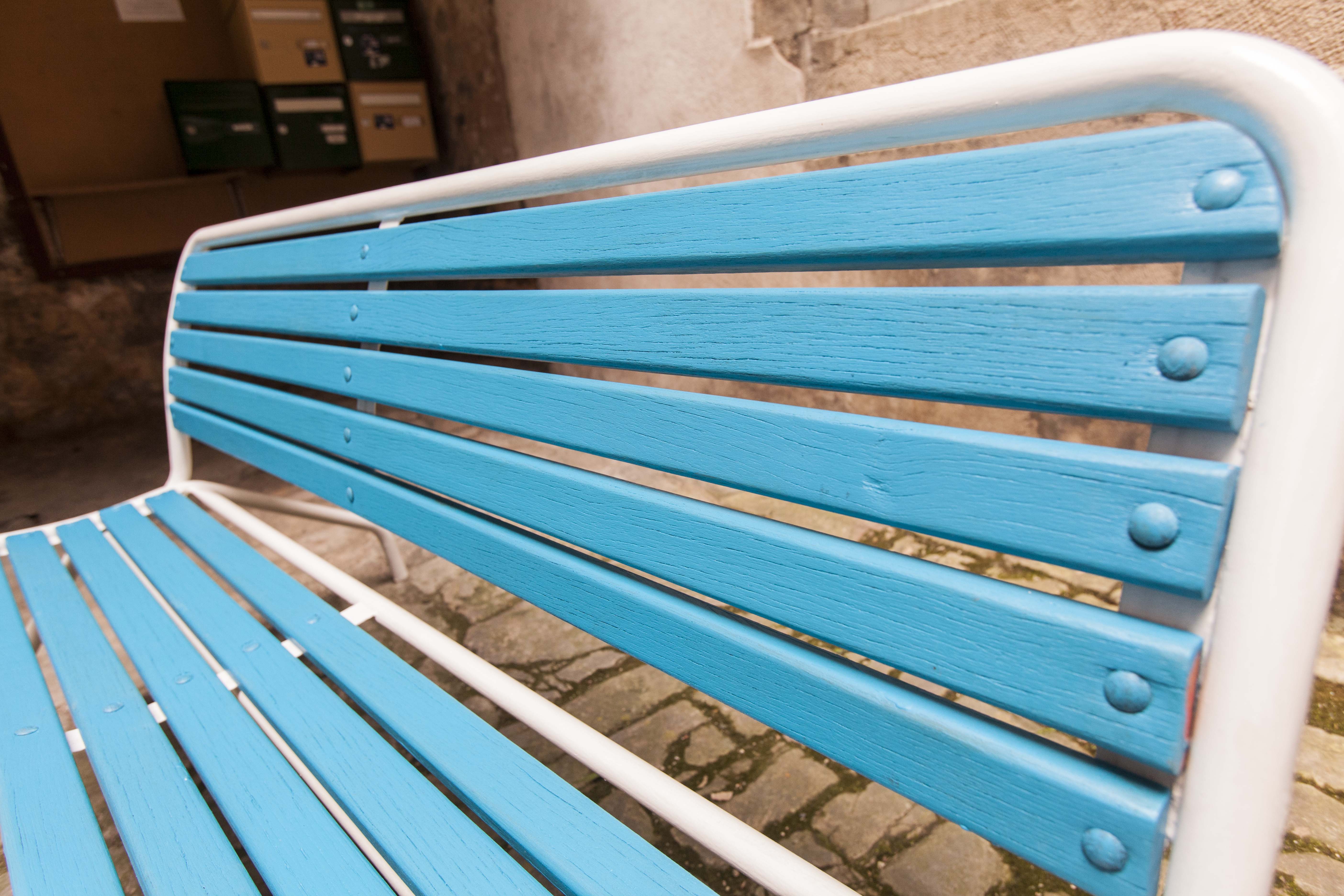 Restored 60s folding garden bench