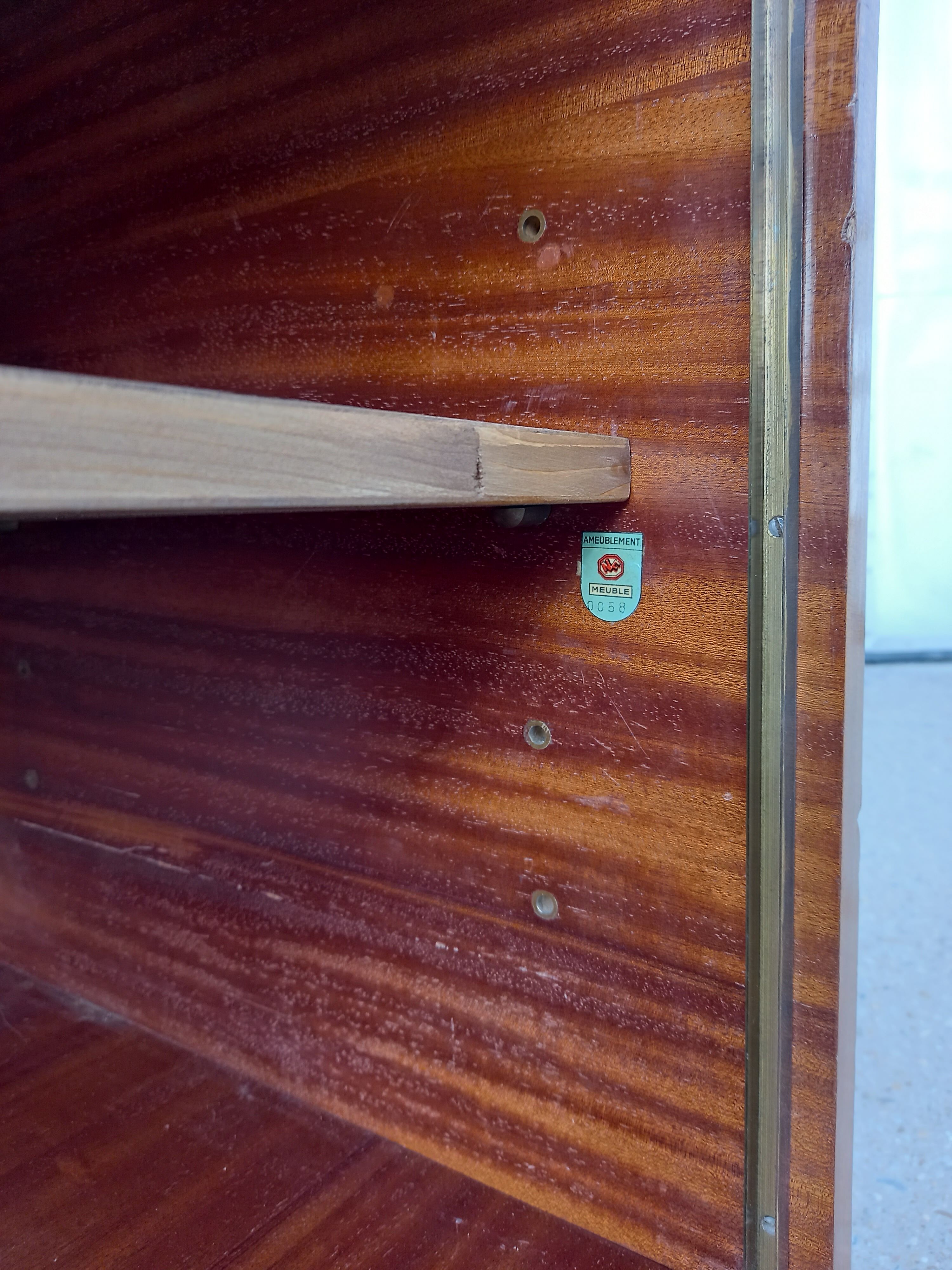 Vintage sideboard with shutter or sliding door 60s