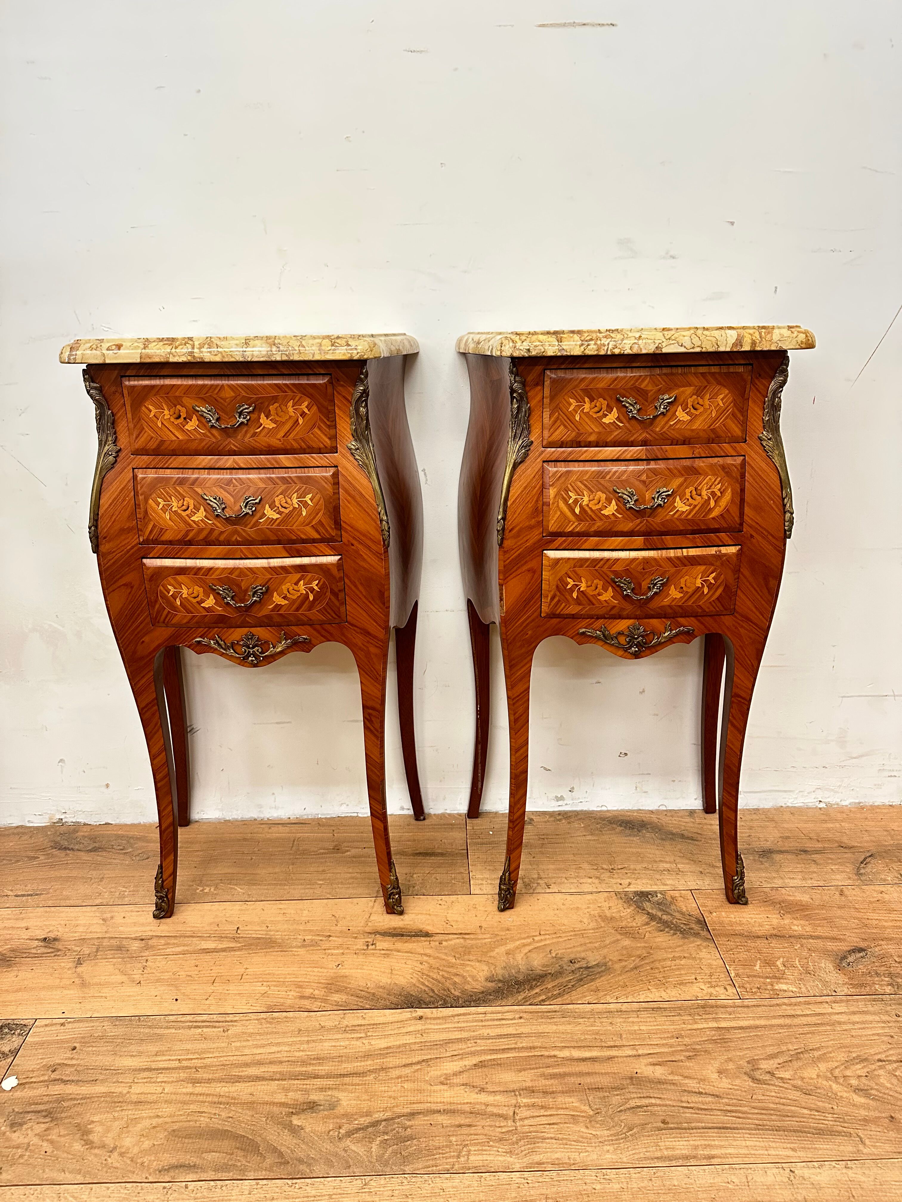 Pair of Louis XV style bedside table