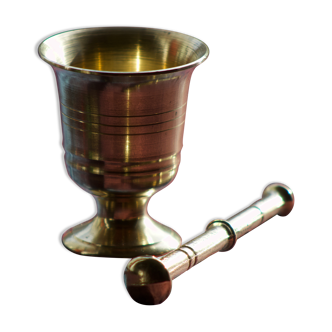 Functional and decorative brass mortar