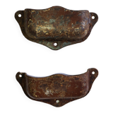 Pair of metal handles "Shell" vintage