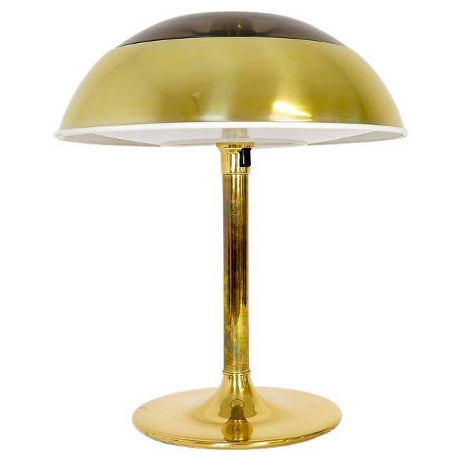 Large Space Age table lamp in brass by Fagerhults, Sweden, 1970s.