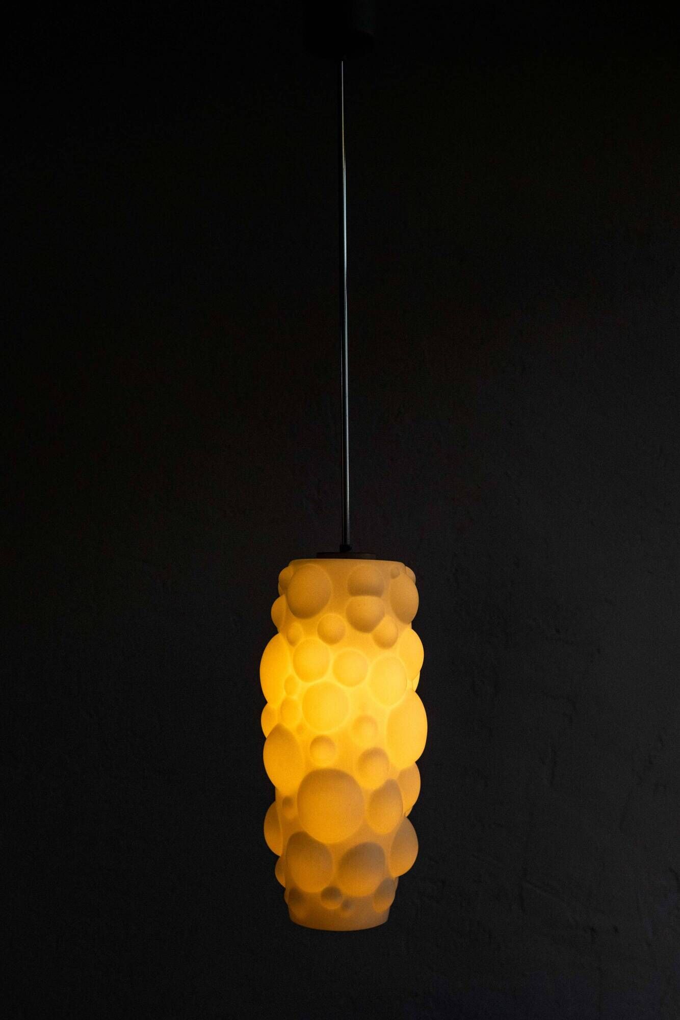 Vintage Czech Hanging Lamp by Osvětlovací Sklo, 1970s