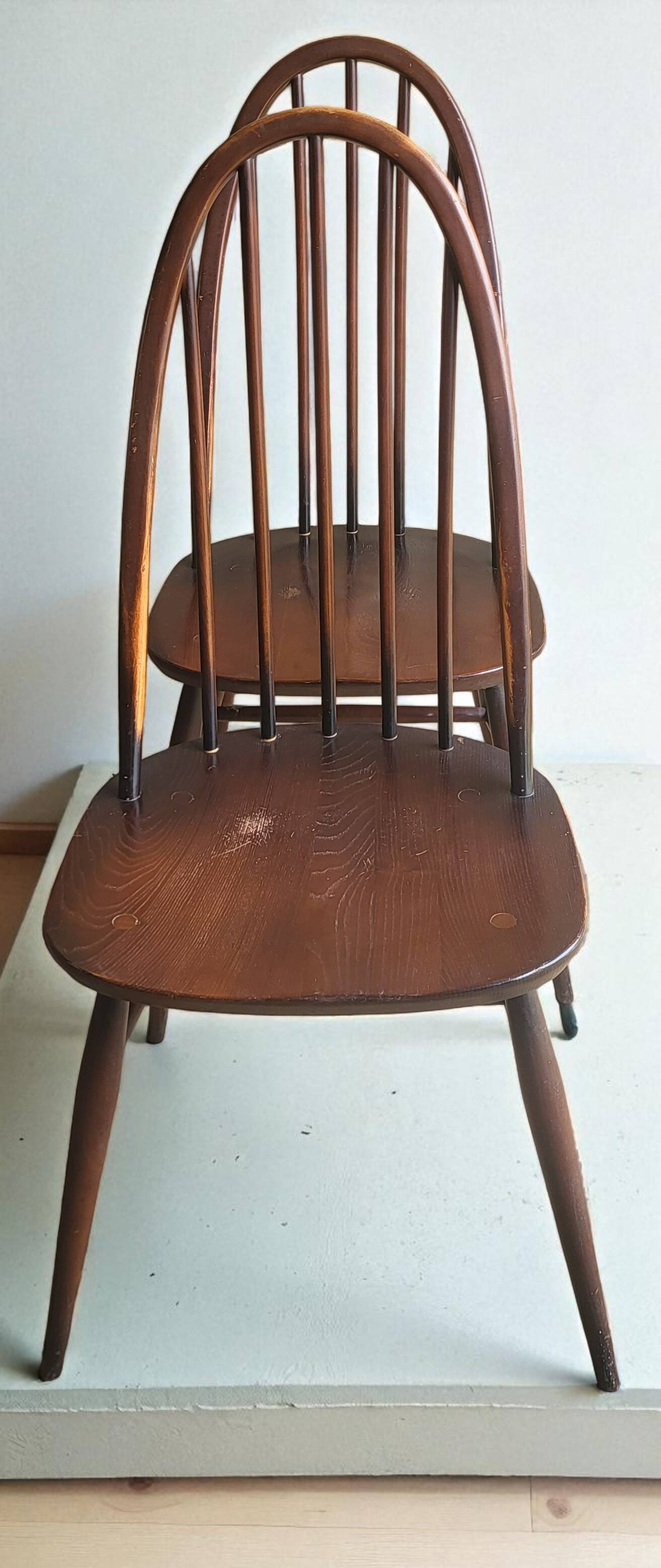 6 Quaker Windsor chairs / armchairs, Ercol 1950s