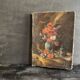 Miniature still life, oil painting signed from the 19th century, French school.