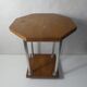 Table d'appoint design scandinave teck et acier chromé vintage