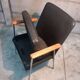 4 vintage design dining chairs in black leather mauser werke germany 1960s