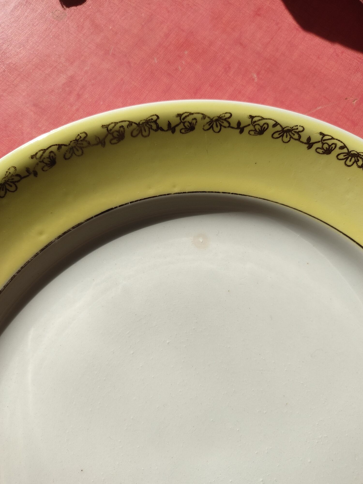 Set of 6 flat plates Luneville, Libourne model, vintage French