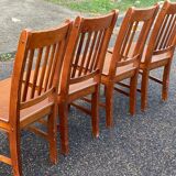 4 solid wood chairs in beech color