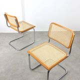 Ensemble de 2 chaises vintage B32 Cesca par Marcel Breuer, années 80.