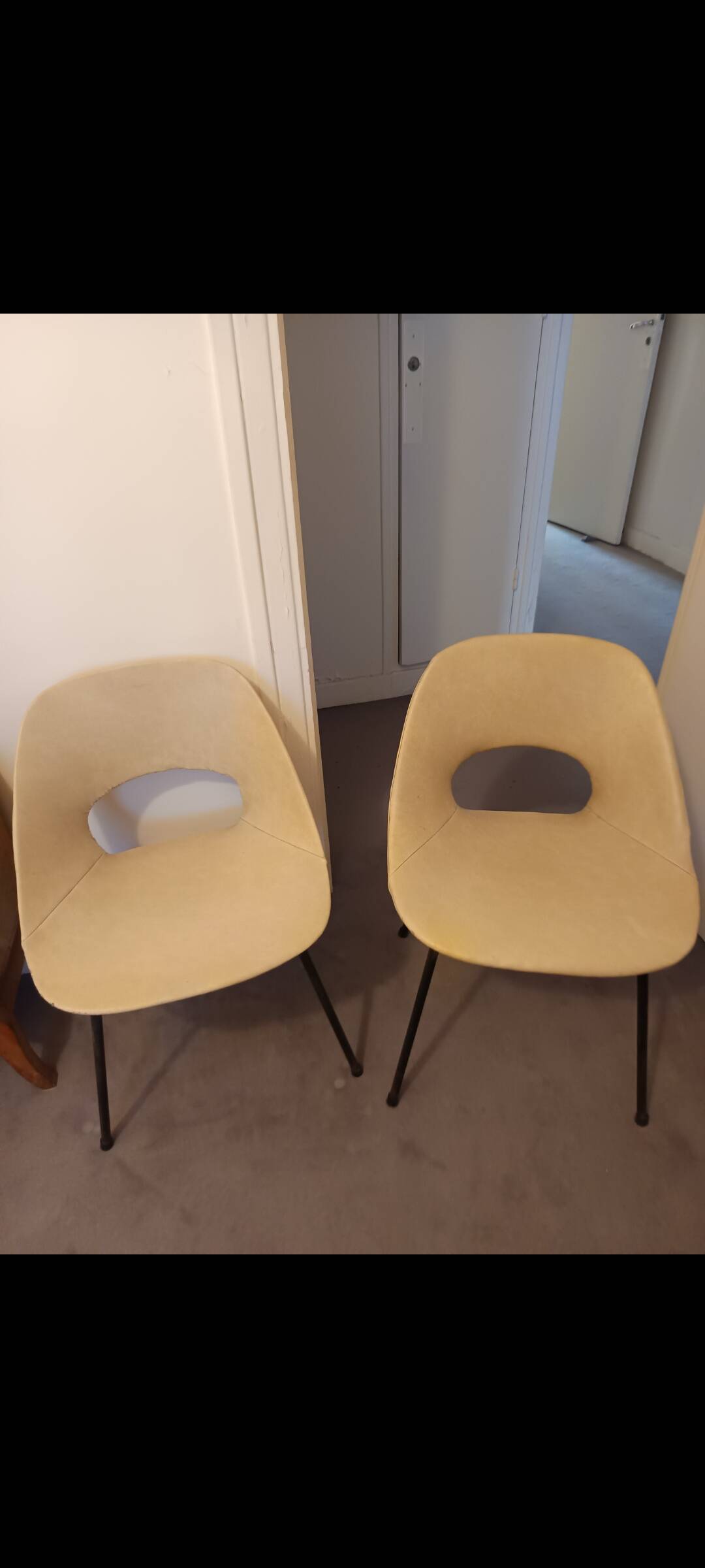 Rare Pair of "Tonneau" Chairs in Aluminium by Pierre Guariche (1954)