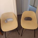 Rare Pair of "Tonneau" Chairs in Aluminium by Pierre Guariche (1954)