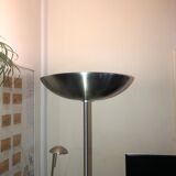 Discreet brushed metal floor lamp