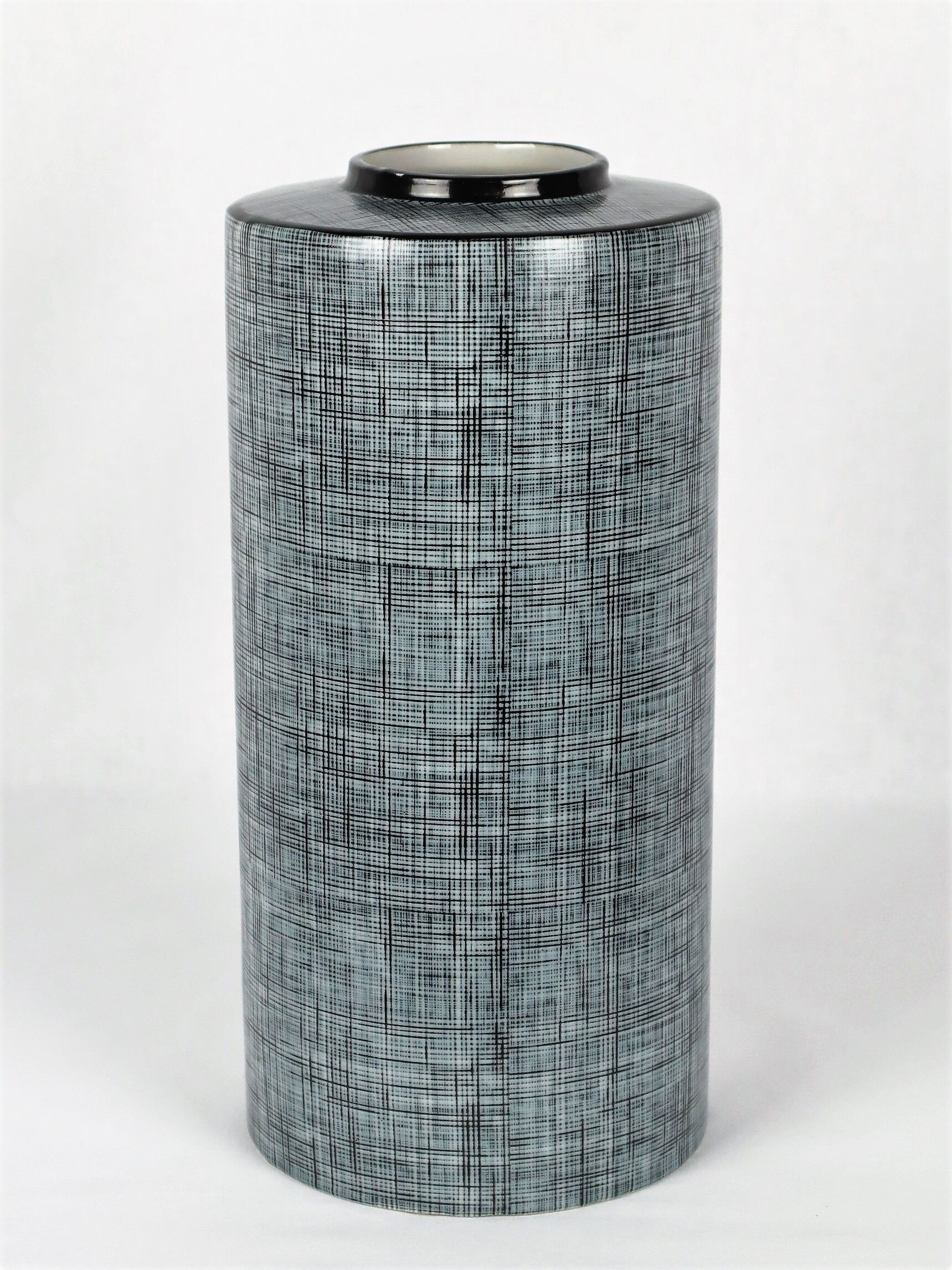Black and grey porcelain vase by François Bernard