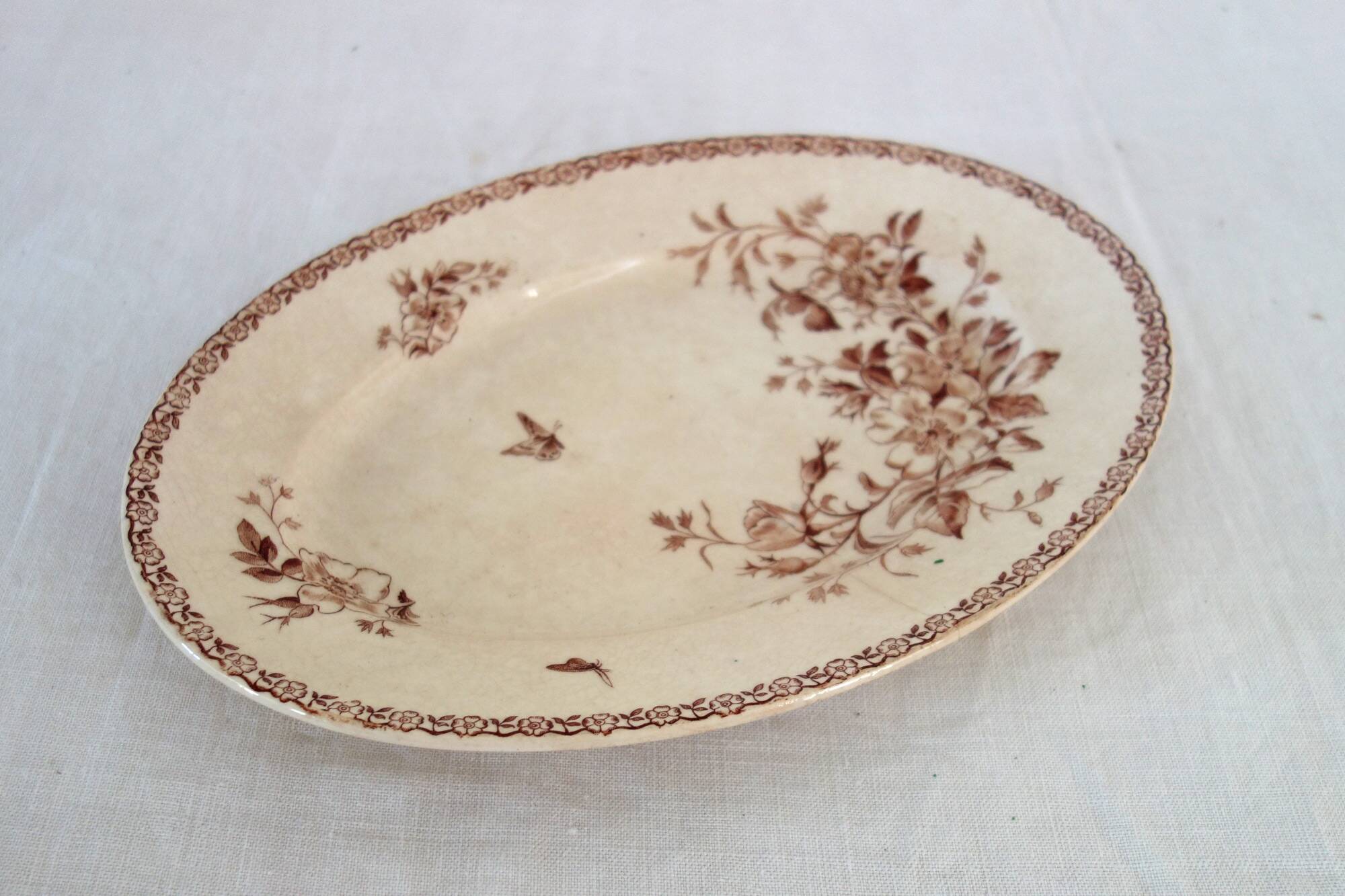 2 ironstone serving dishes Gien model Mai circa 1900