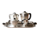 Coffee/tea service, Art Deco in silver-plated metal and ebony.