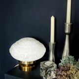 XL white globe table lamp in Clichy glass