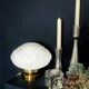 XL white globe table lamp in Clichy glass