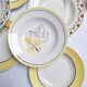 Vintage yellow soup plates from Moulin des Loups, Gien, Sarreguemines