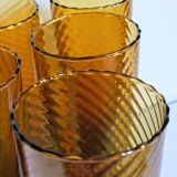 Lot de six verres en verre soufflé