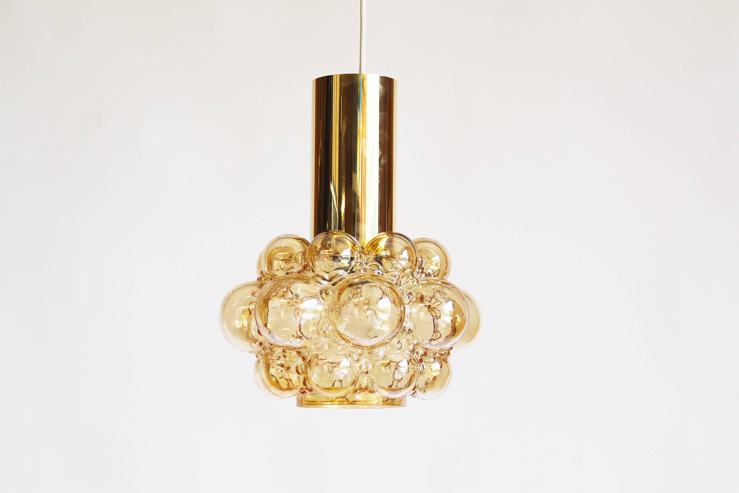Stunning glass bubble pendant light by Helena Tynell for Glashutte Limburg