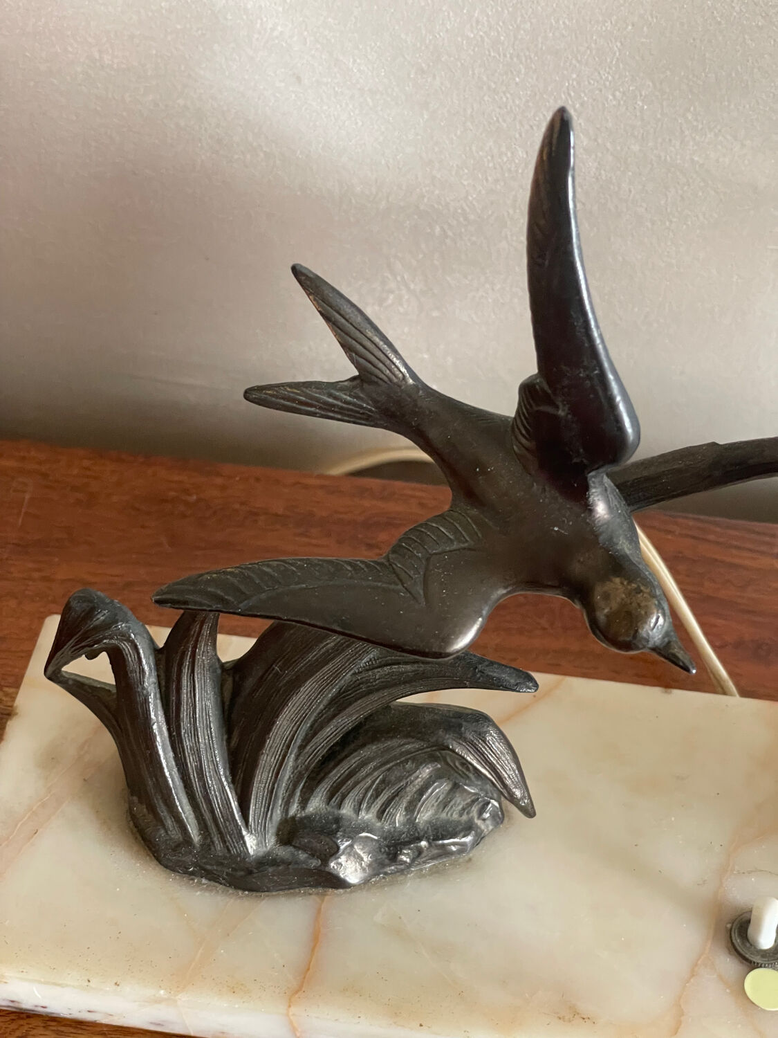 Art Deco swallow lamp