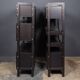 Striking 20thc italian ebonised etageres with open back & storage c.1970