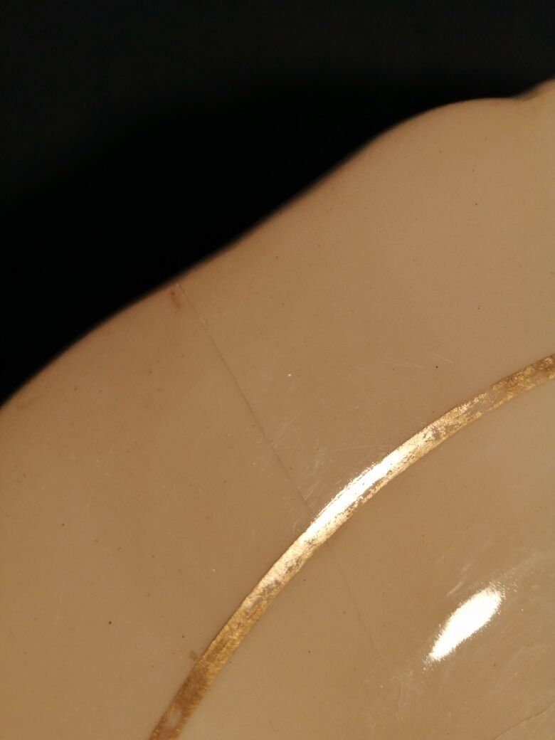 Ancient gilding Gien porcelain fruit cup