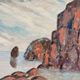 Original Large Swedish Oil on Panel – “Coastal Landscape” – Signed – Vintage & Framed