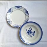 Shallow dish Badonviller and Creil and Montereau blue