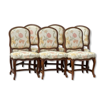 Série de 6 chaises de style Louis XV