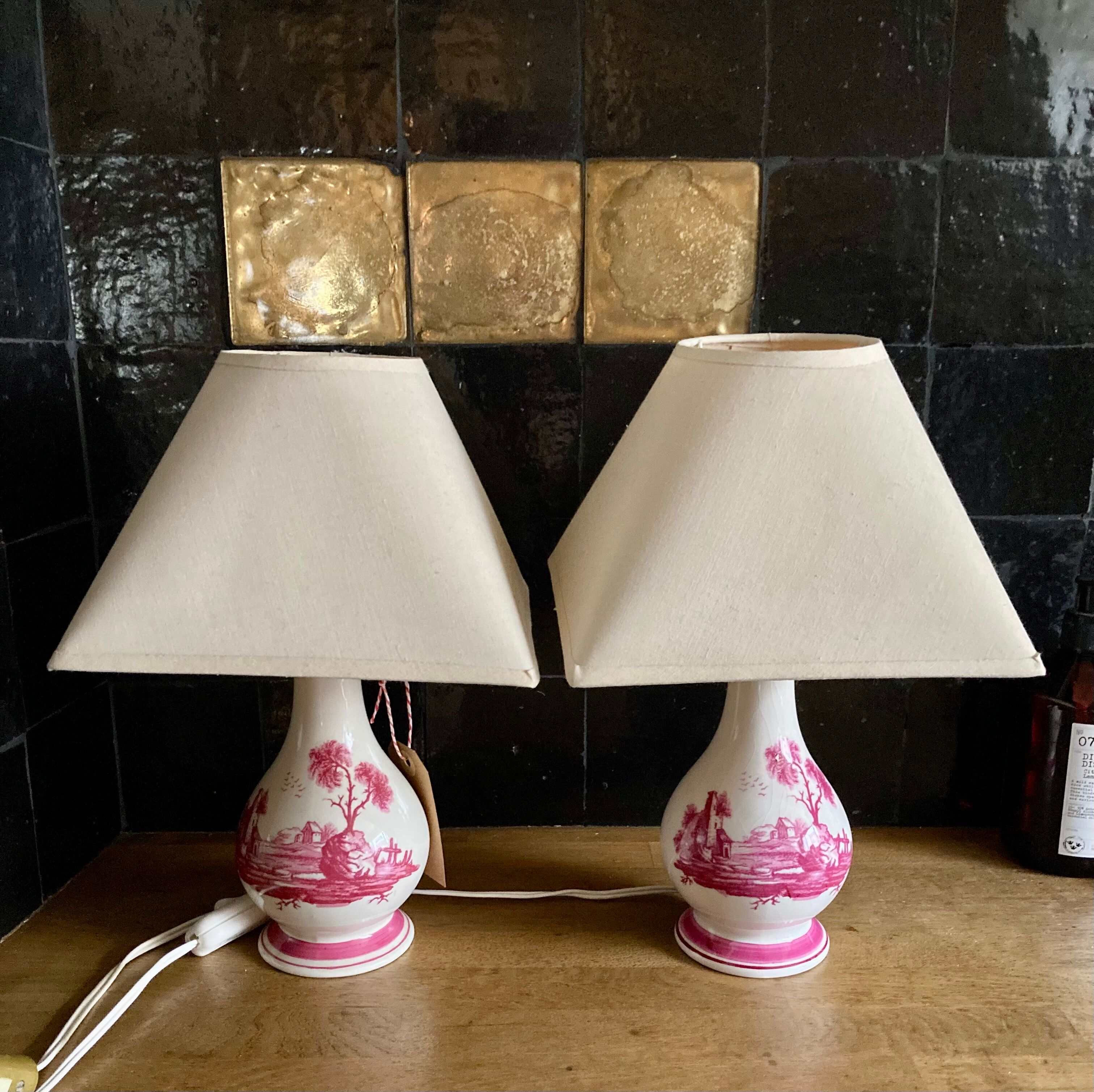 Pair of bedside lamps