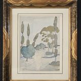 Symbolist watercolour in a beautiful frame