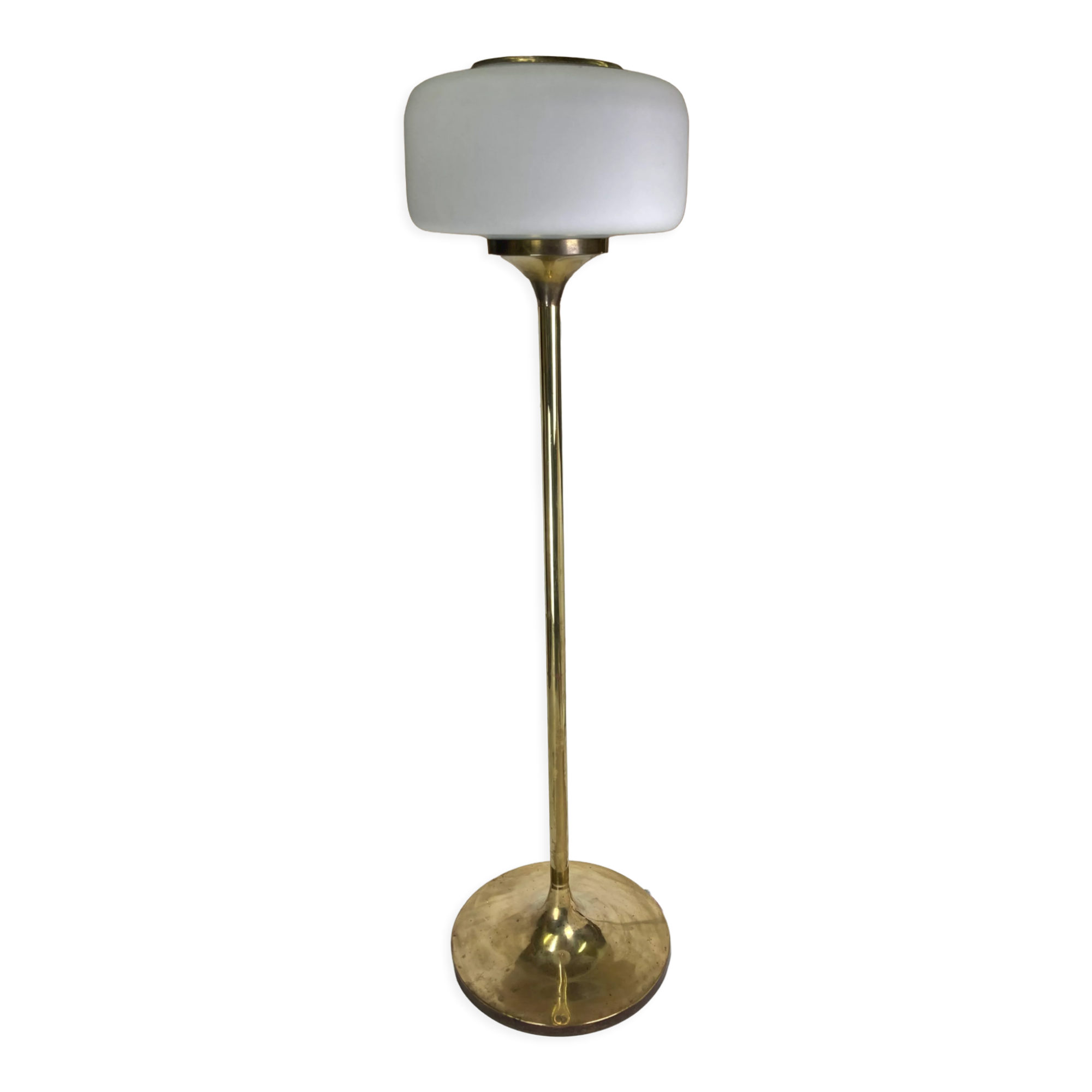 Lampadaire Art Déco en laiton patiné, 132cm