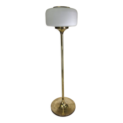 Lampadaire Art Déco en laiton patiné, 132cm