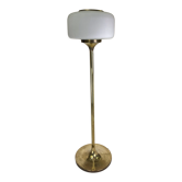 Patinated brass Art Deco low floor lamp, 132cm