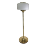 Patinated brass Art Deco low floor lamp, 132cm