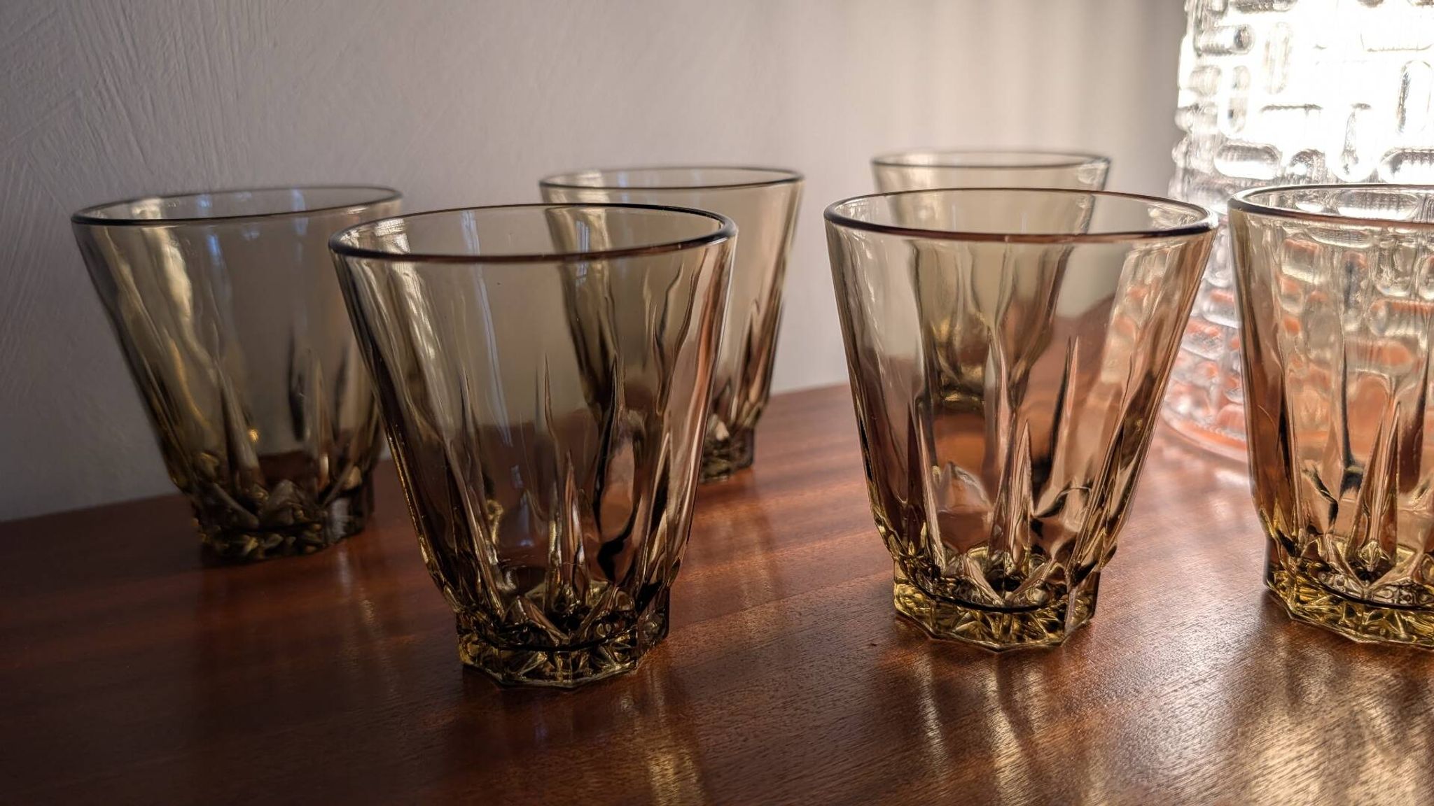 Smoked glasses from the 1970s.