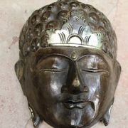Masque de Bouddha en bois à suspendre