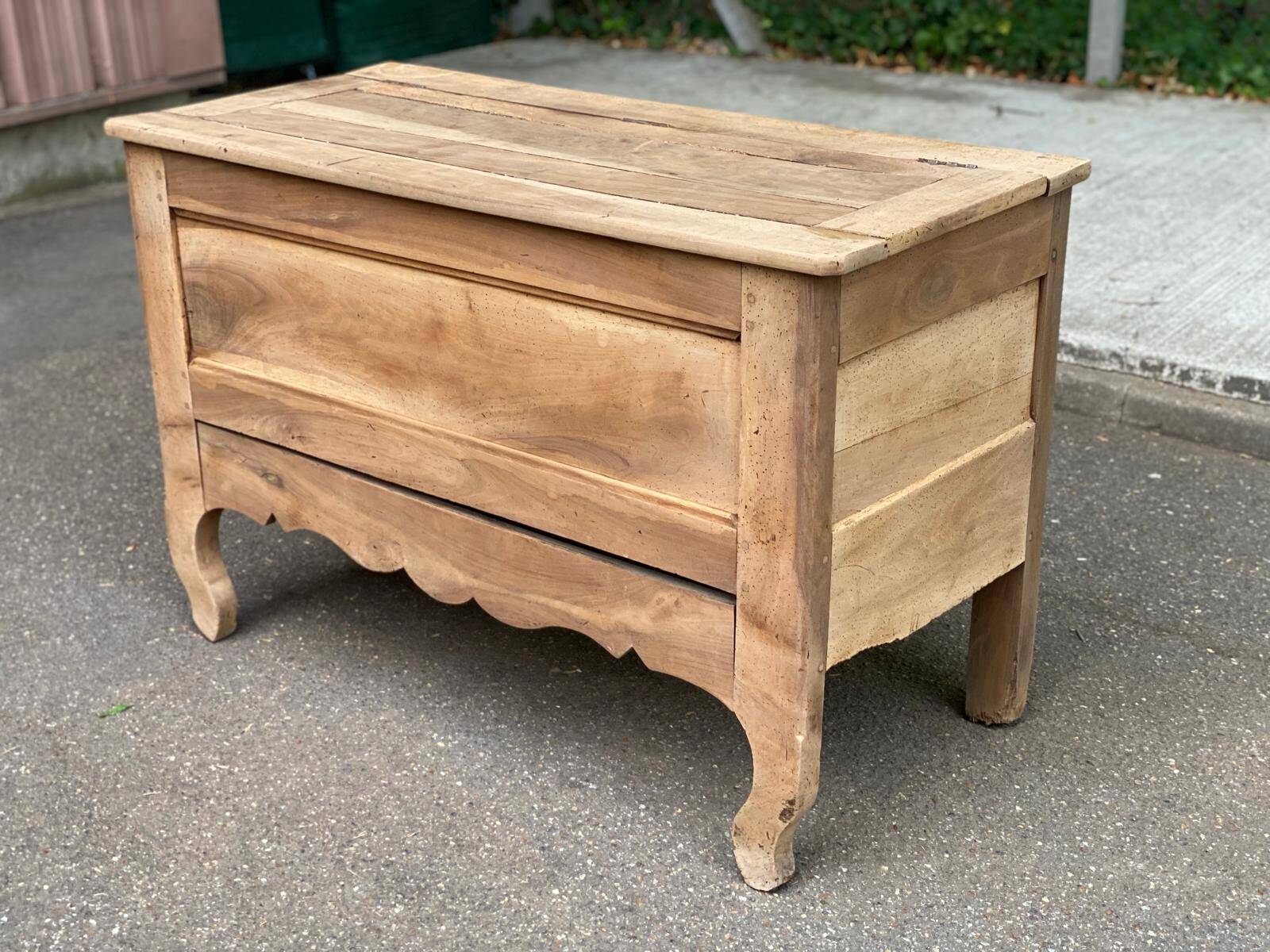 18th-century stripped chest in solid walnut