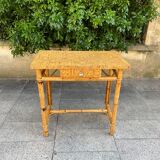 Console in cork and rattan