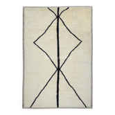 New Handmade "Tulu" Rug, 100% Natural Un-Dyed Wool, Beige & Black Colors