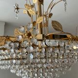 Crystal grapevine waterfall chandelier from the 70s